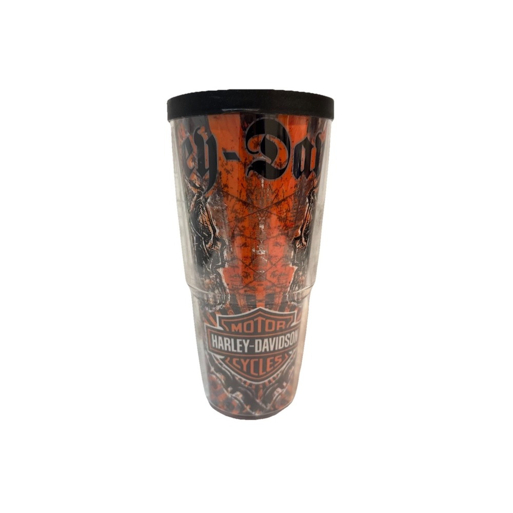 Harley Davidson Tervis Tumbler CUP MUG 24oz Flame Fire Cup Travel Wings Splatter